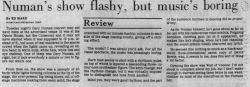 Gary Numan Austin Newspaper Advert October 1982